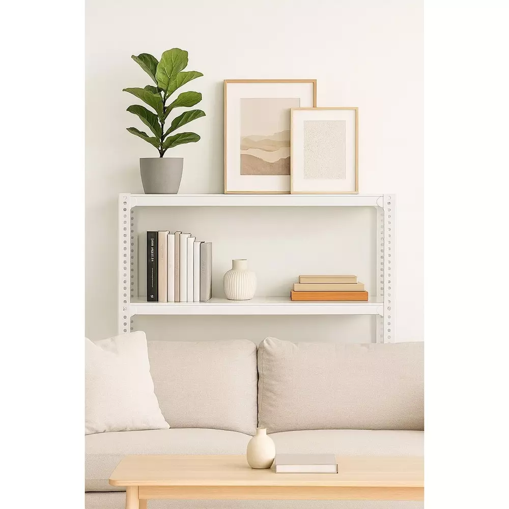 spacious-shopsy-book-shelf-storage-rack-metal-white-2-shelves-12x34x26-inch-shopwht12x34x26