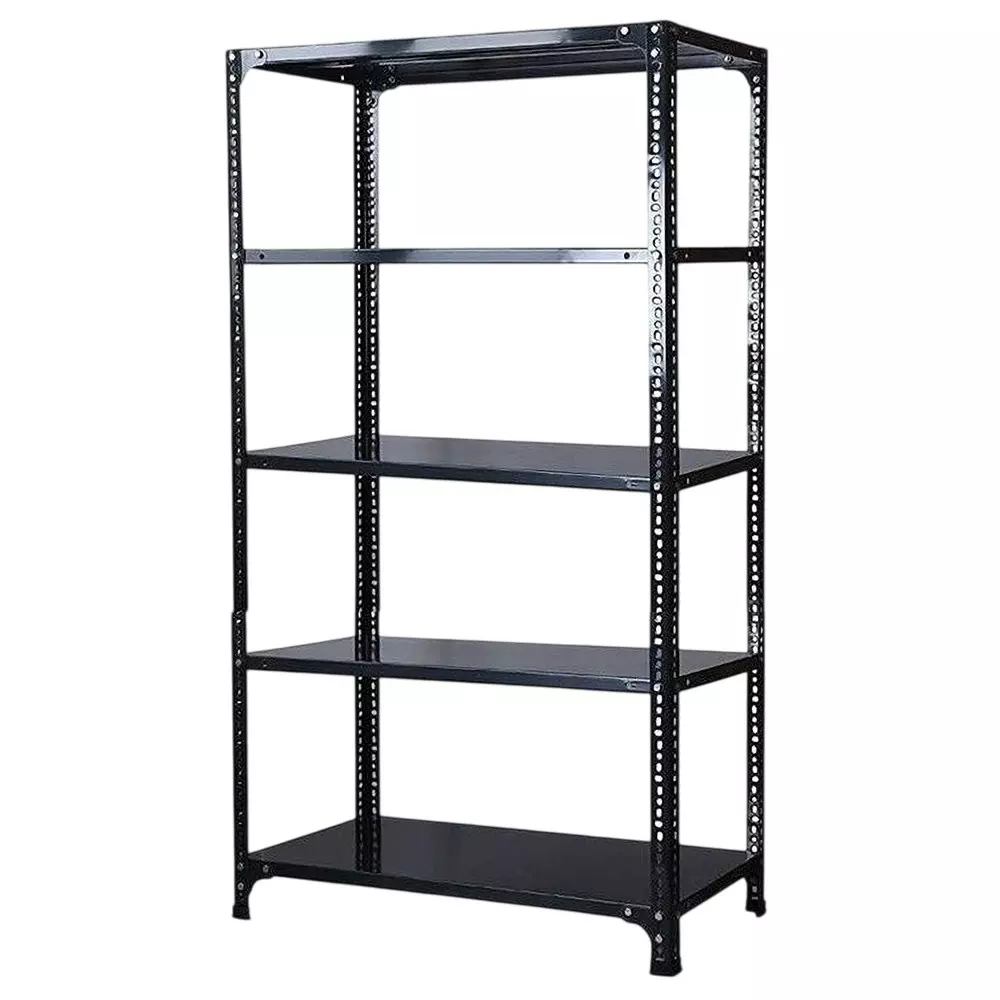 Spacious Metal Kitchen Cabinet Black 5 Shelves 24X36X37 inch Size