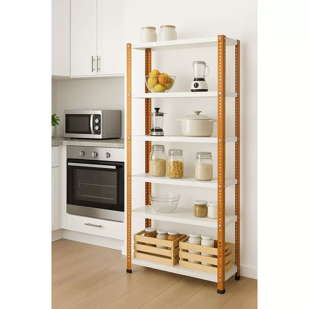 spacious-metal-kitchen-cabinet-orange-and-ivory-6-shelves-15x36x78-inch