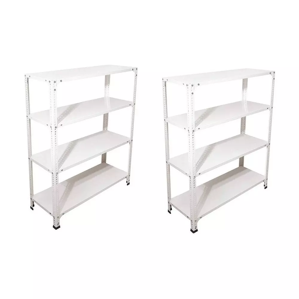 Spacious Metal Kitchen Cabinet White 4 Shelves 12X24X79 inch Size (Pack of 2)