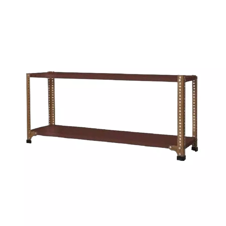 Spacious Luggage Rack Iron Dark Chocolate 2 Shelves 12x36x37 inch Size