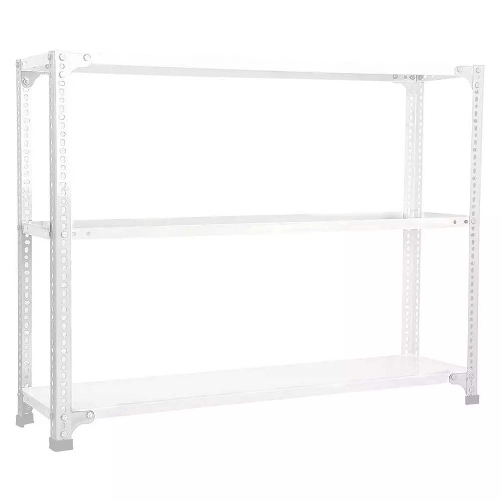 Spacious Luggage Rack White Color 3 Shelves 18x36x59 inch Size