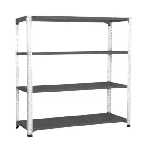 Spacious Luggage Rack White and Grey Color 4 Shelves 12x36x59 inch Size