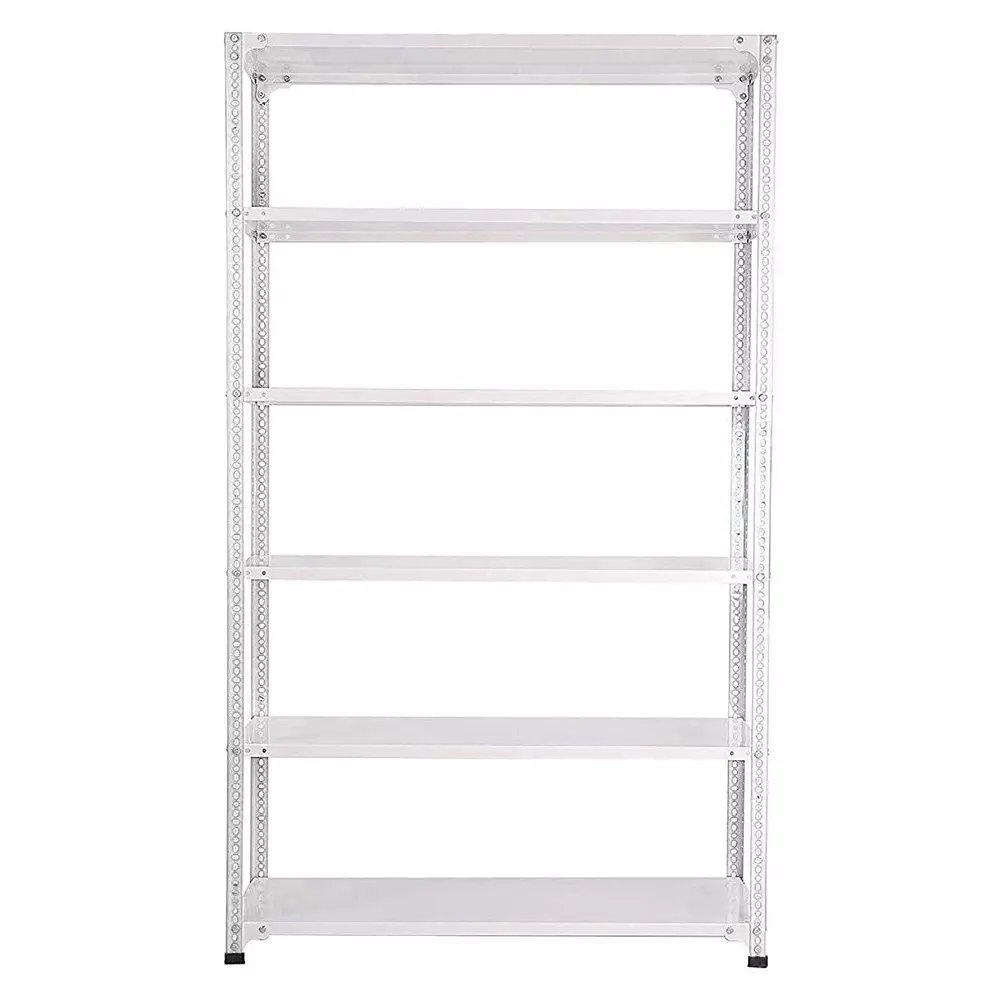 Spacious Luggage Rack White Color 6 Shelves 18x36x77 inch Size