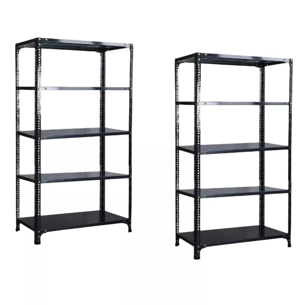 Spacious Luggage Rack Iron Grey Color 5 Shelves 12x24x79 inch Size (Pack of 2)