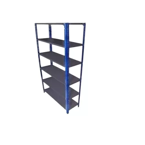 Spacious Luggage Rack Iron Blue and Grey Color 6 Shelves 18x36x87 inch Size