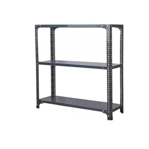 Spacious Luggage Rack Iron Grey Color 3 Shelves 15x36x61 inch Size