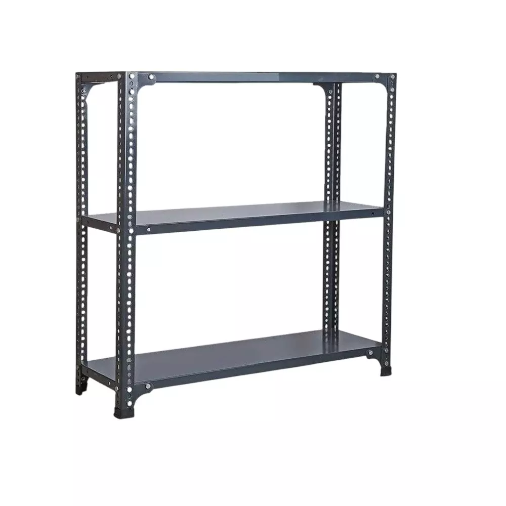 Spacious Luggage Rack Iron Grey Color 3 Shelves 12x36x61 inch Size