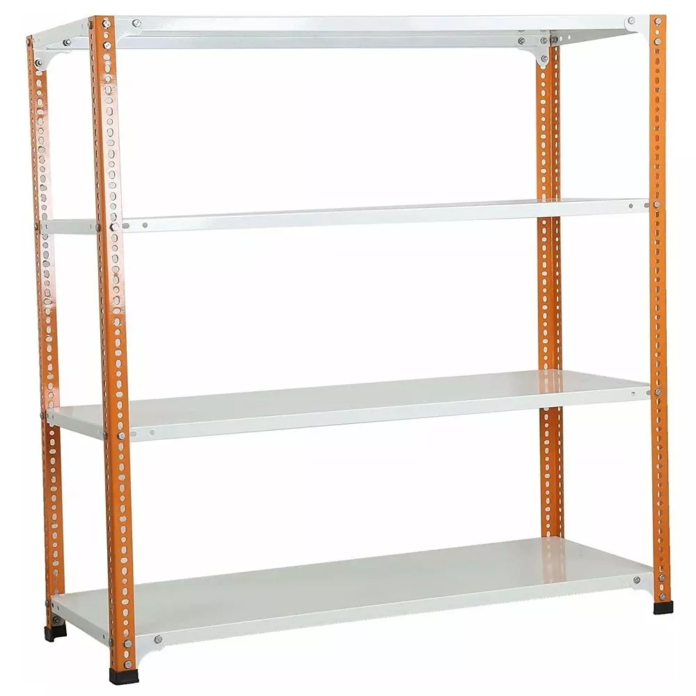 Spacious Luggage Rack Orange and White Color 4 Shelves