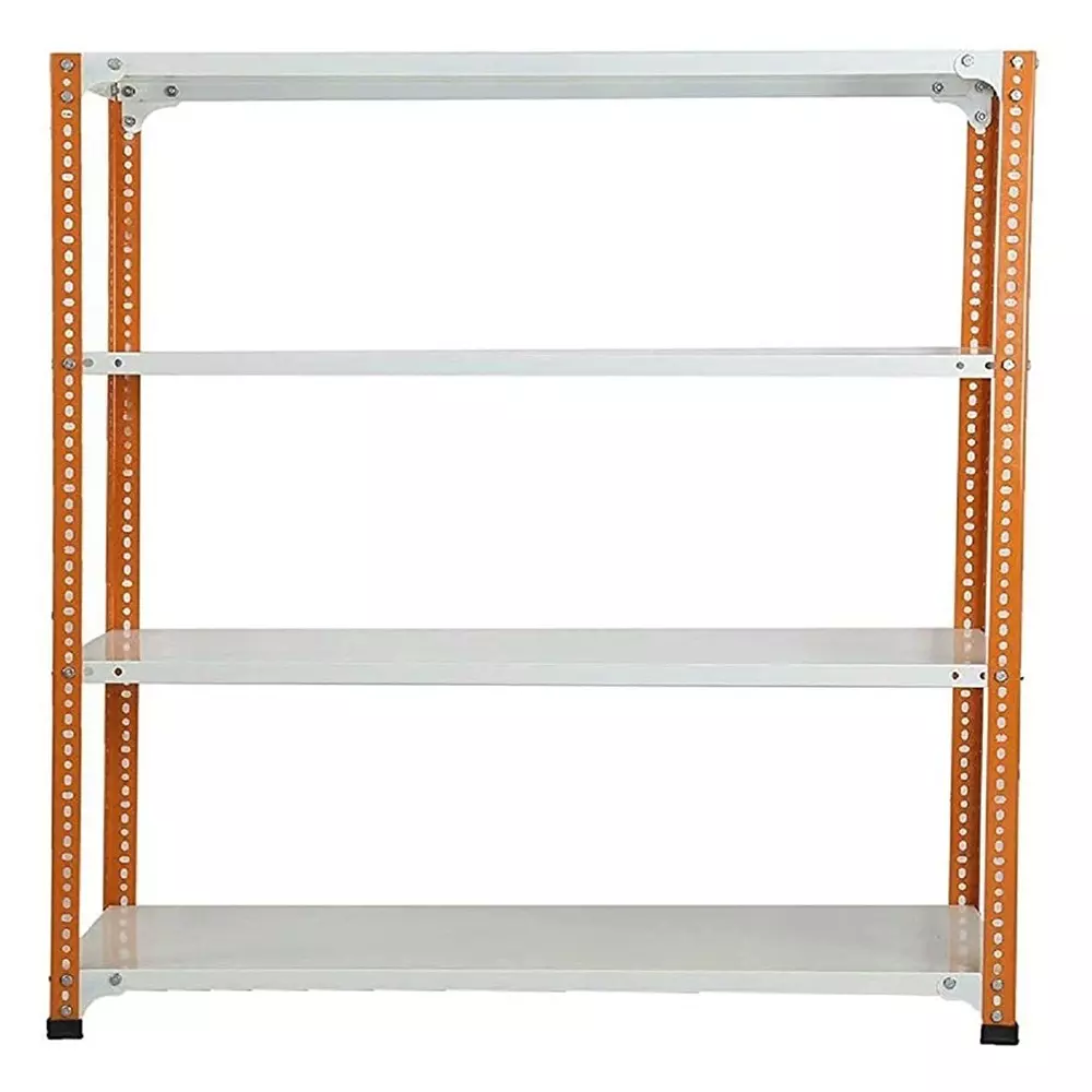 spacious-luggage-rack-orange-and-white-4-shelves-15x36x78-inch-size