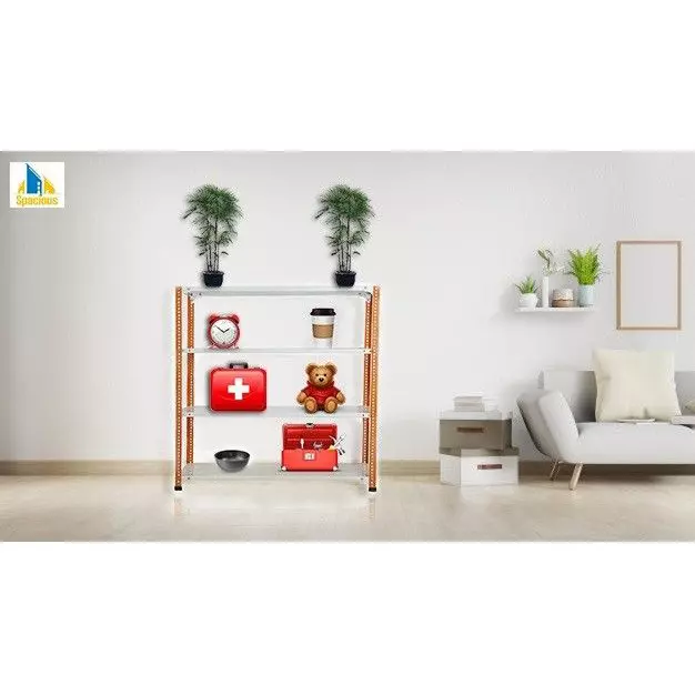spacious-luggage-rack-orange-and-white-4-shelves-15x36x78-inch-size