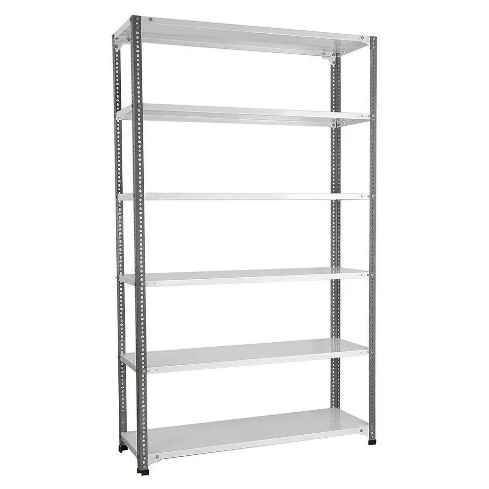 Spacious Luggage Rack White and Grey 6 Shelves 18x36x78 inch Size