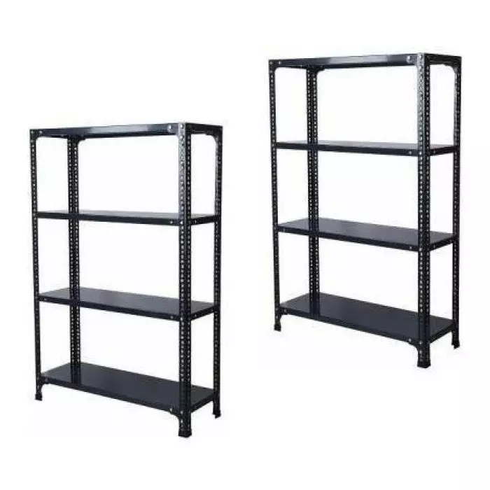 Spacious Luggage Rack Grey 4 Shelves 15x33x72 inch Size (Pack of 2)
