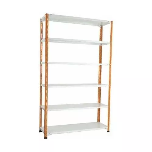 Spacious Luggage Rack Orange and White 6 Shelves 18x36x47 inch Size