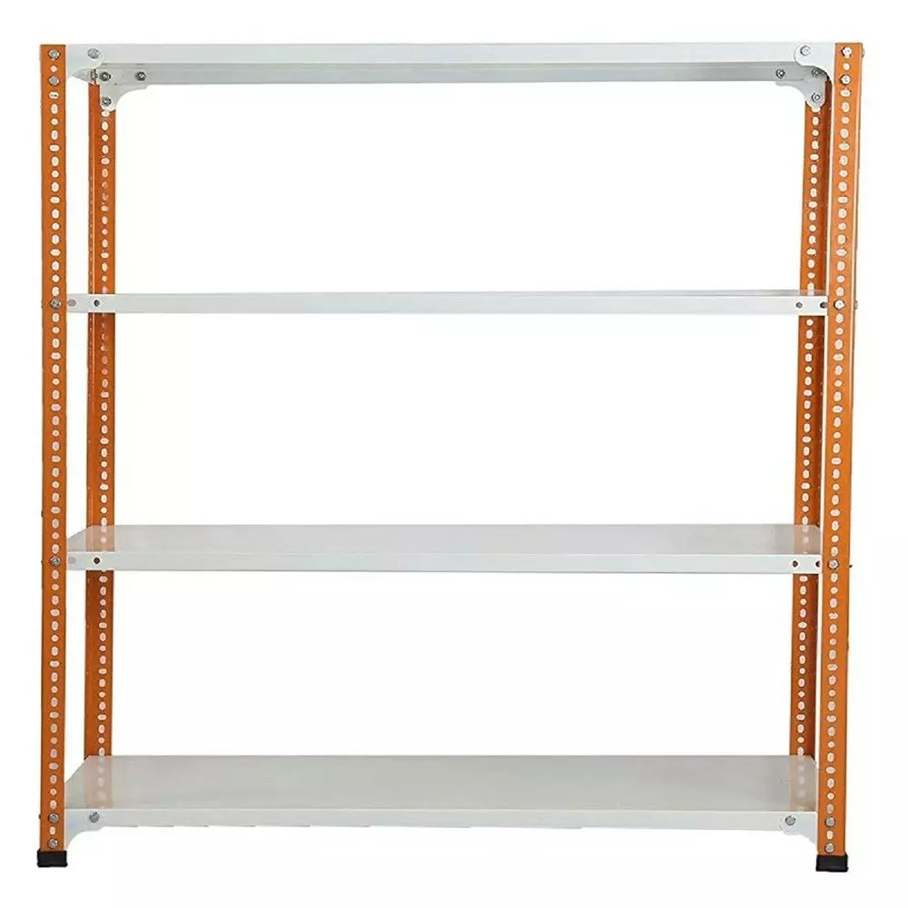 spacious-luggage-rack-iron-orange-and-ivory-4-shelves-12x36x60-inch-size