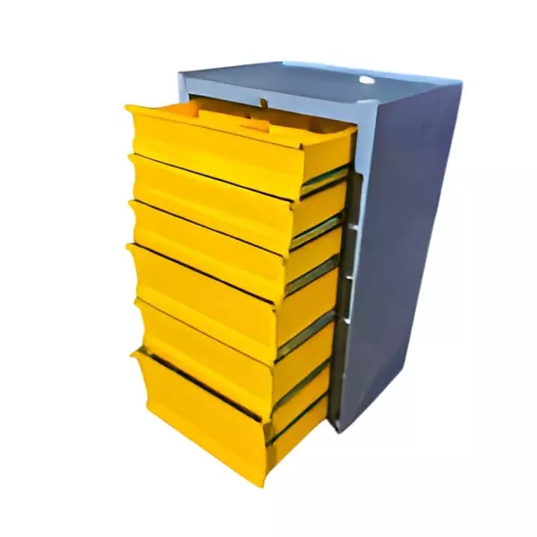 Rimsha 6-Drawer Tool Cabinet with Central Lock 615x450x1200 mm Mild Steel 300 Kg Load Capacity for Industrial Use