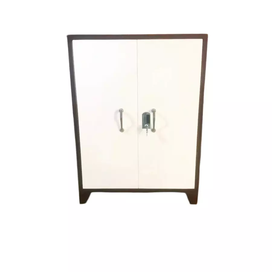 Rimsha Storage Cabinet with Double Door & Central Lock 1000x500x1500 mm Free Standing Mild Steel for Industrial Use