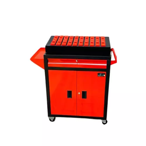 Rimsha Tool Holder Trolley with 40 Pockets 4 Inch (10.16 cm) Wheel Size 700x450x1100 mm Mild Steel for Industrial Use