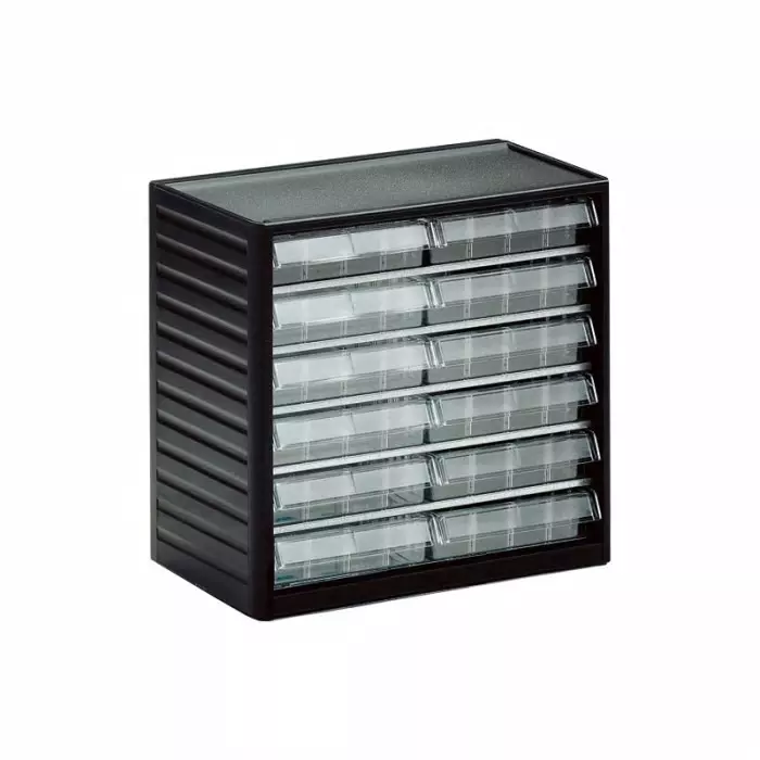 Treston 12 Drawer Storage Unit PP 290 x310 x180 mm Grey, 292-3