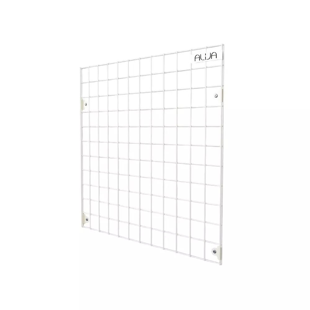 Alija Wall Display Grid Panel Metal 60.96x60.96 cm Ivory 5 Kg Load Capacity for Home, Office & Shop Use