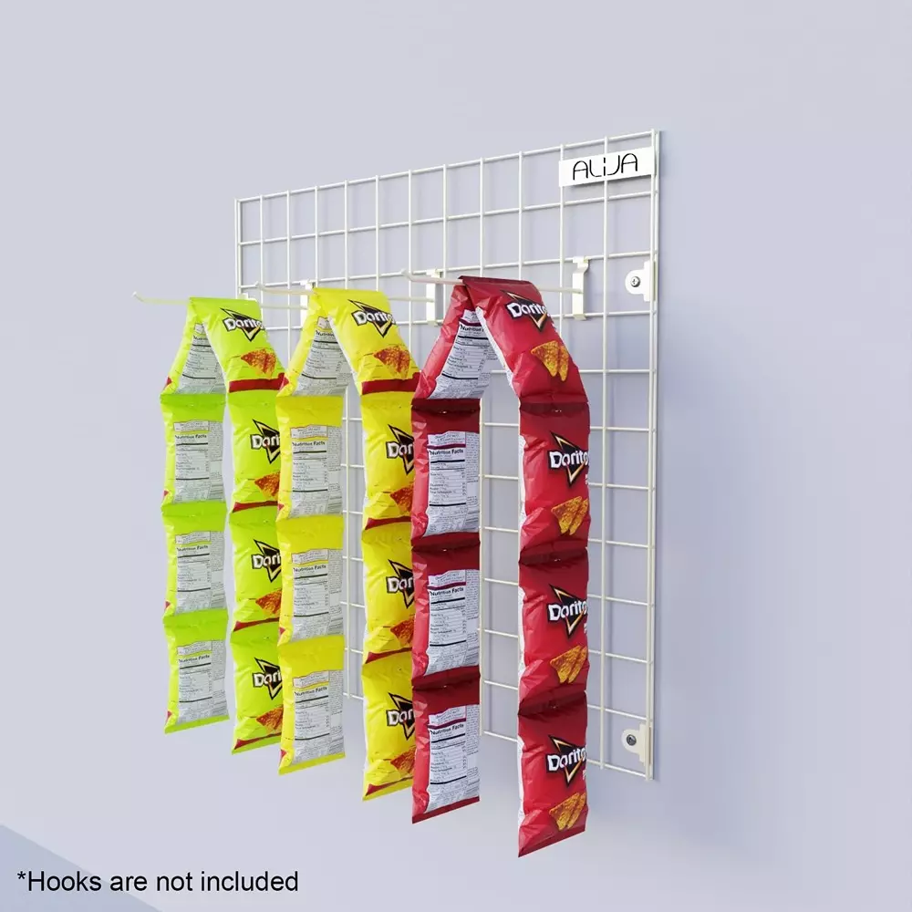 Alija Wall Display Grid Panel Metal 60.96x60.96 cm Ivory 5 Kg Load Capacity for Home, Office & Shop Use