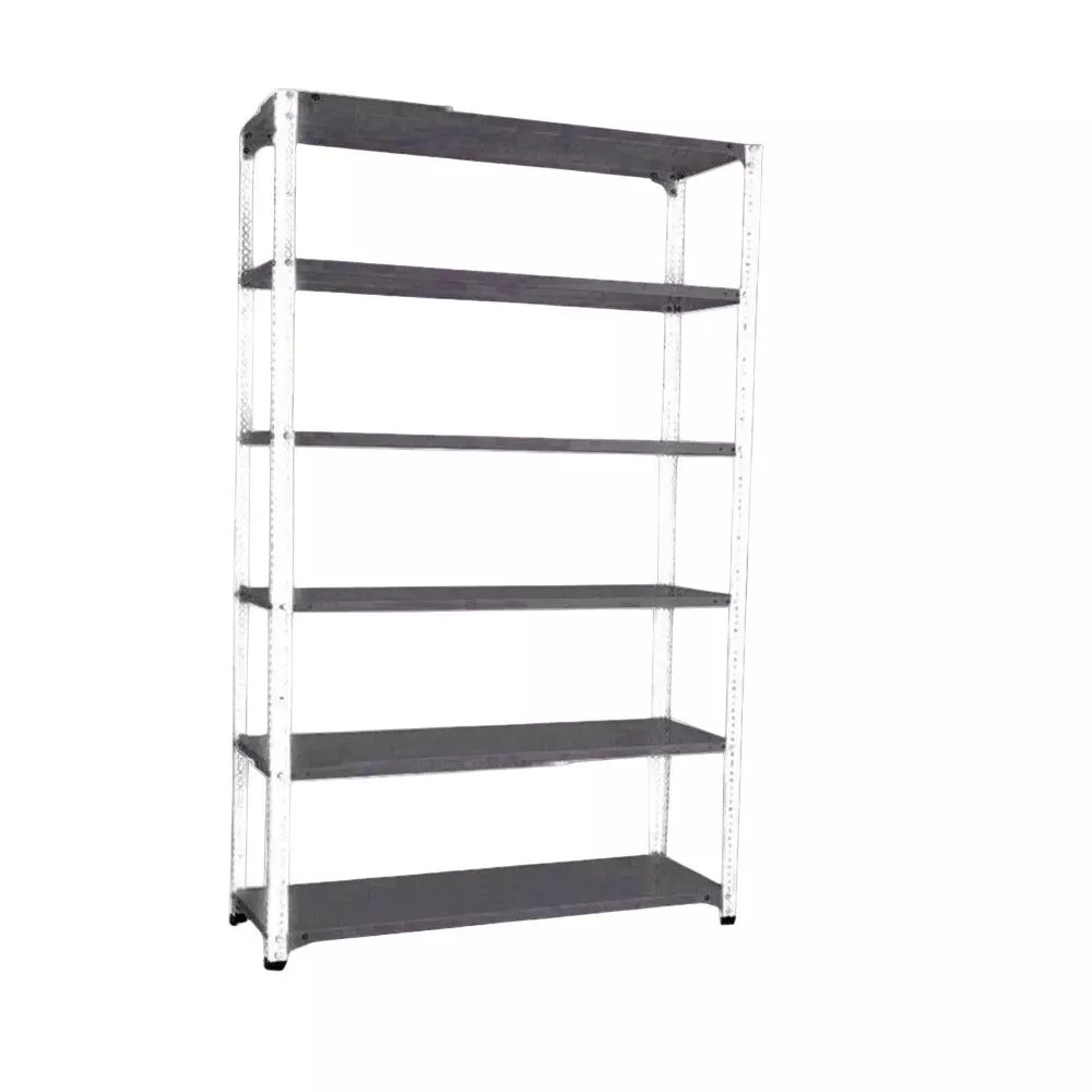 Spacious Metal Kitchen Cabinet White and Grey 6 Shelves 15x36x72 inch Size