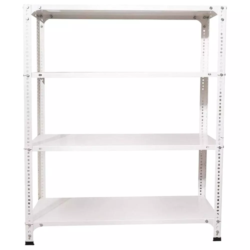 Spacious Metal Kitchen Cabinet White Color 4 Shelves