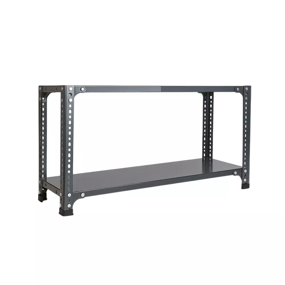 Spacious Metal Kitchen Cabinet Grey 2 Shelves 12X24X25 inch Size