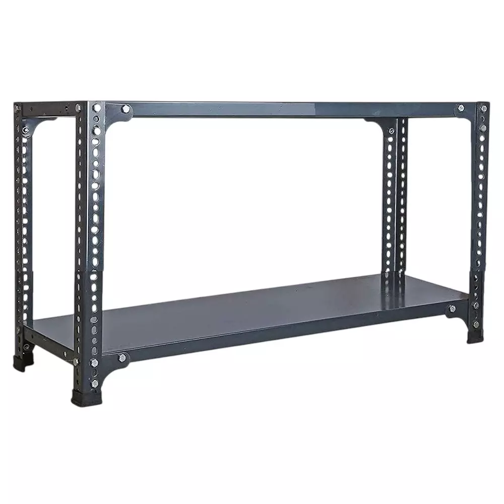 Spacious Metal Kitchen Cabinet Black 2 Shelves 12X36X36 inch Size