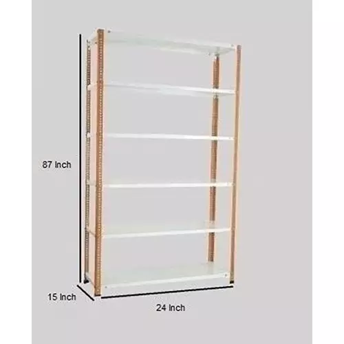 spacious-luggage-rack-iron-orange-and-ivory-6-shelves-15x24x87-inch