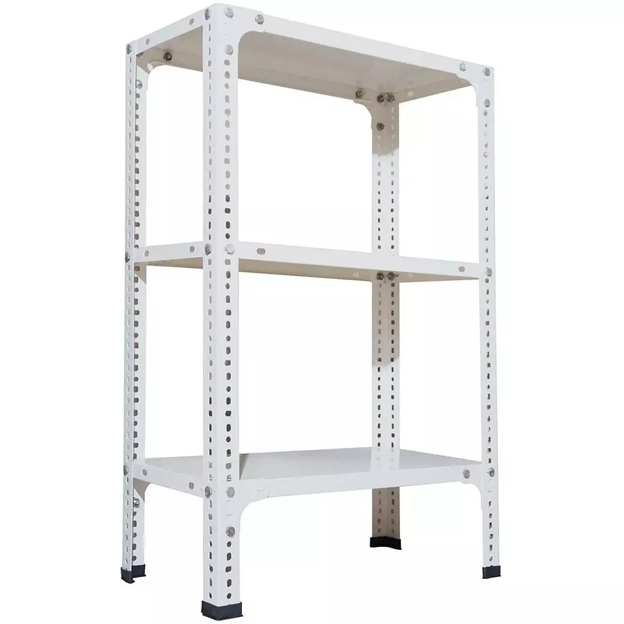 Spacious Luggage Rack White Color 3 Shelves 12x36x59 inch Size