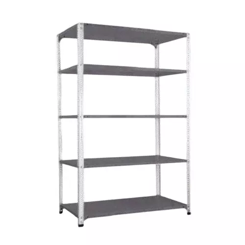 Spacious Luggage Rack White and Grey Color 5 Shelves 12x36x87 inch Size