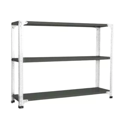 Spacious Luggage Rack White and Grey Color 3 Shelves 12x36x60 inch Size