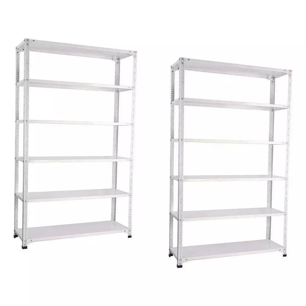 Spacious Luggage Rack White Color 6 Shelves 12x24x59 inch Size (Pack of 2)