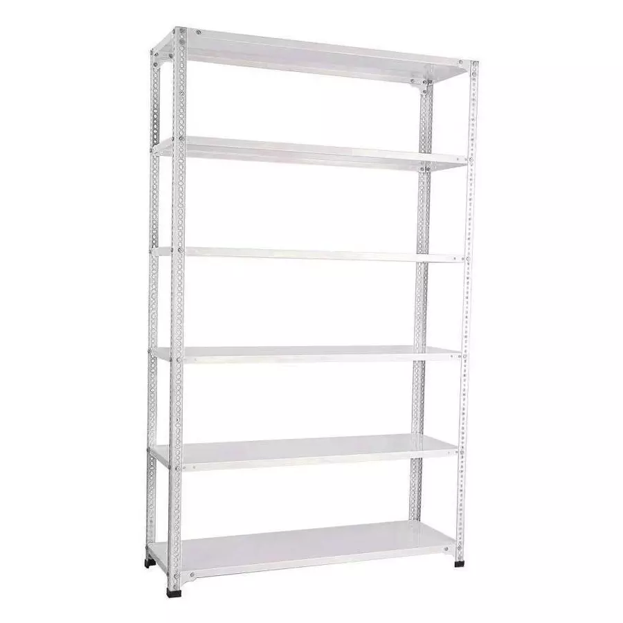 Spacious Luggage Rack White Color 6 Shelves 12x24x78 inch Size