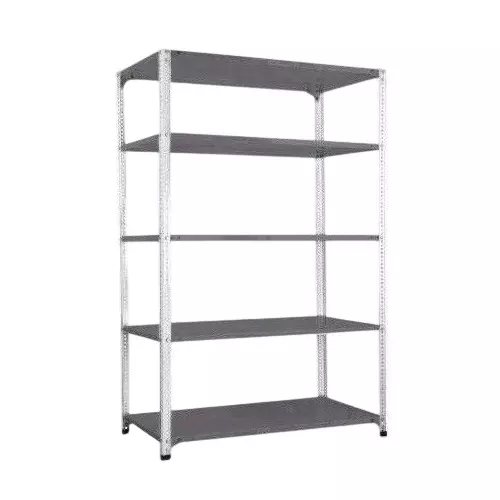 Spacious Luggage Rack White and Grey Color 5 Shelves 18x36x59 inch Size