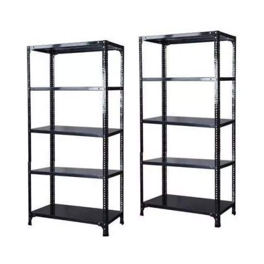 Spacious Luggage Rack Iron Grey Color 5 Shelves 15x33x78 inch Size (Pack of 2)