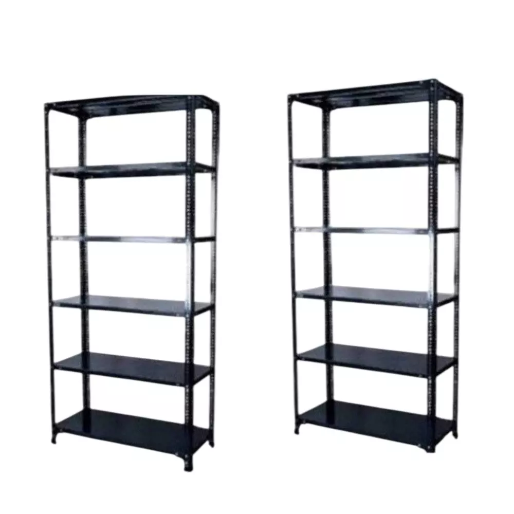 Spacious Luggage Rack Iron Grey Color 6 Shelves 12x36x61 inch Size (Pack of 2)
