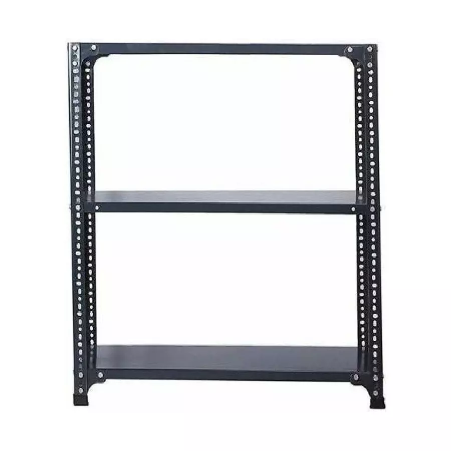 Spacious Luggage Rack Iron Grey Color 3 Shelves 24x36x35 inch Size