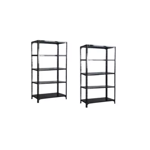Spacious Luggage Rack Iron Grey Color 5 Shelves 12x24x49 inch Size (Pack of 2)
