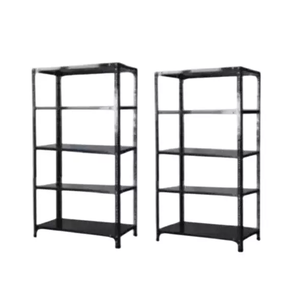 Spacious Luggage Rack Iron Grey Color 5 Shelves 18x36x88 inch Size (Pack of 2)