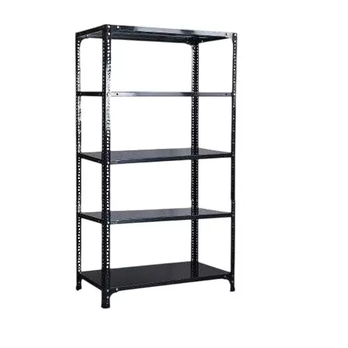Spacious Book Shelf Rack Metal Grey Color 5 Shelves 36x36x9 inch Size