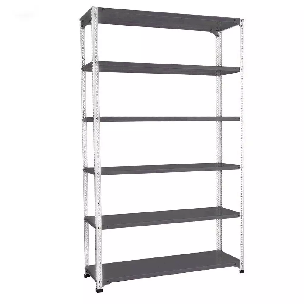 Spacious Luggage Rack White and Grey 6 Shelves 12x36x79 inch Size