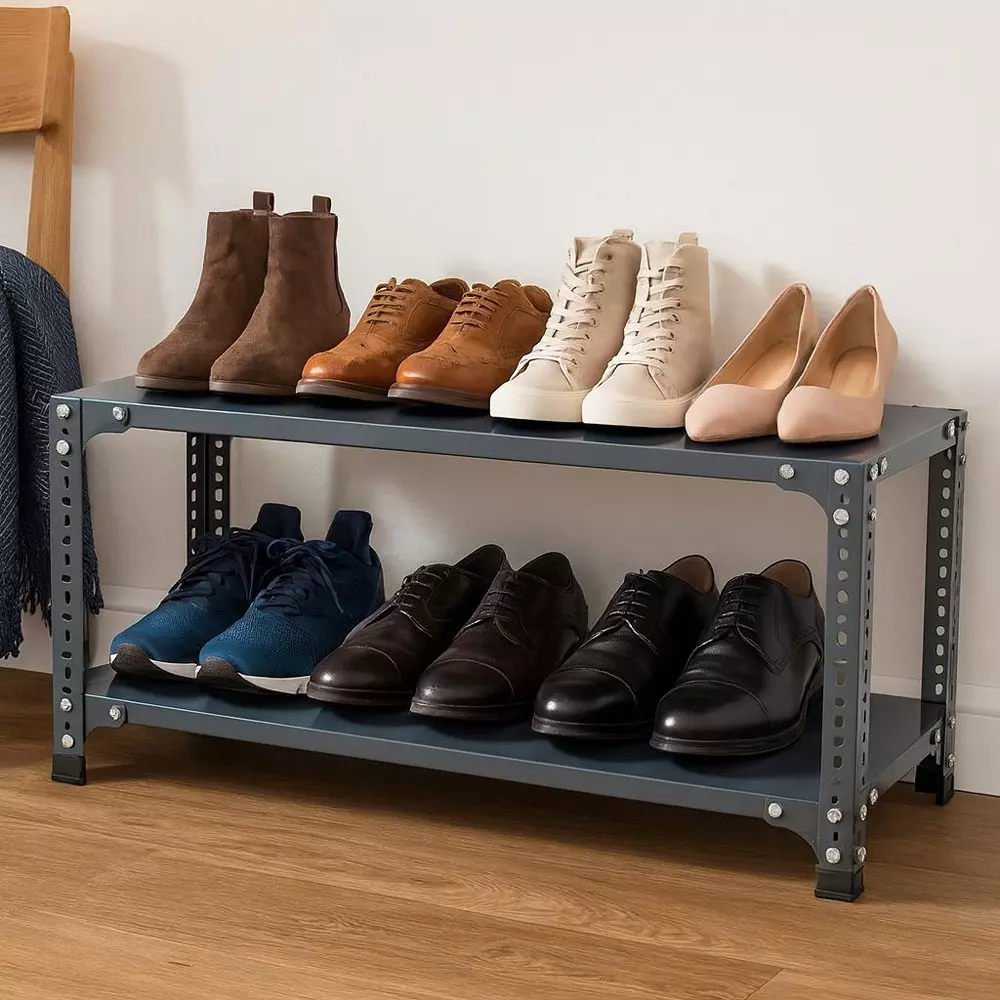 spacious-shopsy-shoe-rack-grey-2-shelves-12x33x25-inch-size