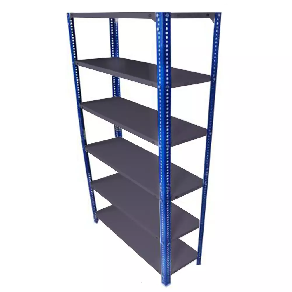 Spacious Luggage Rack Blue and Grey Color 6 Shelves