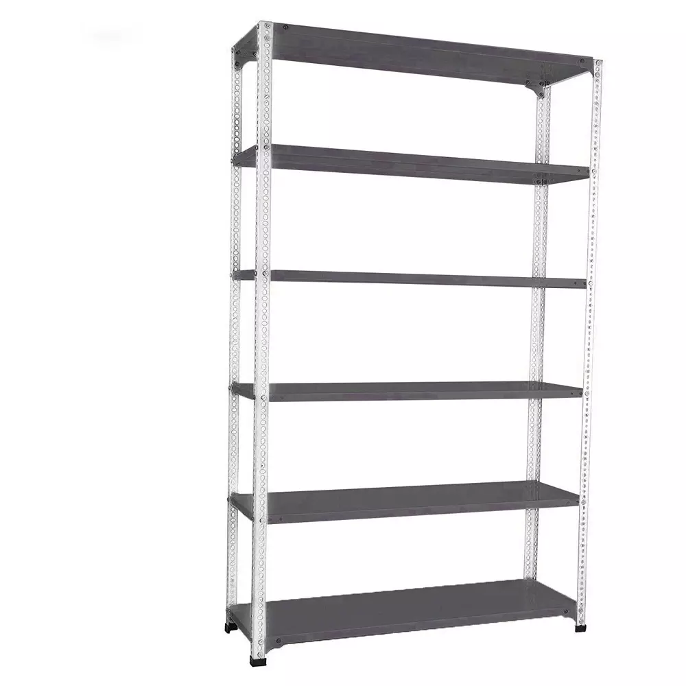 Spacious Luggage Rack White and Grey 6 Shelves 15x36x72 inch Size