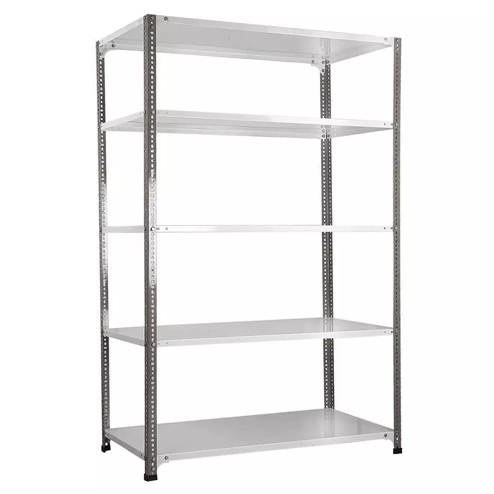 Spacious Luggage Rack White and Grey 5 Shelves 12x36x78 inch Size