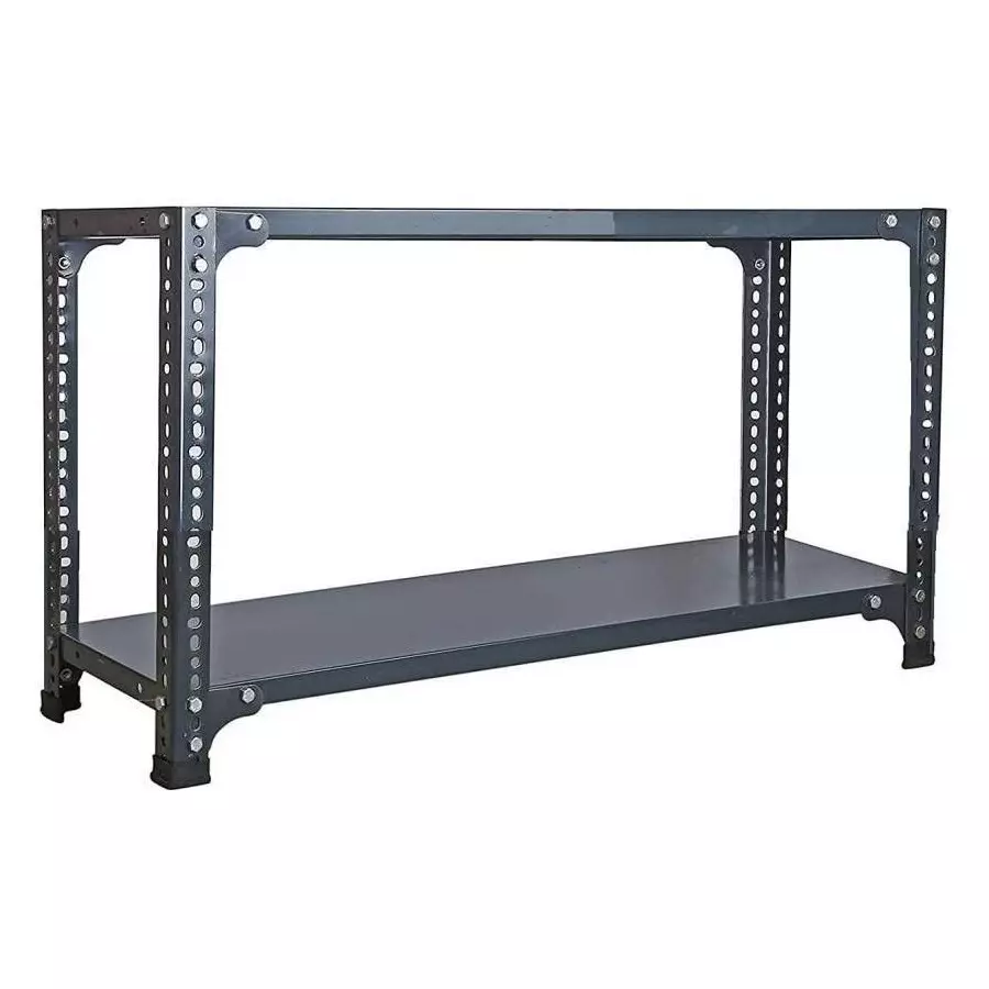 Spacious Luggage Rack Grey 2 Shelves 12x24x24 inch Size