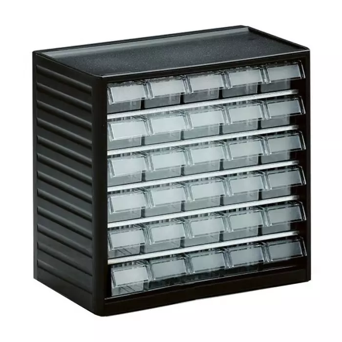 Treston 30 Drawer Storage Unit PP 290 x310 x180 mm Grey, 290-3
