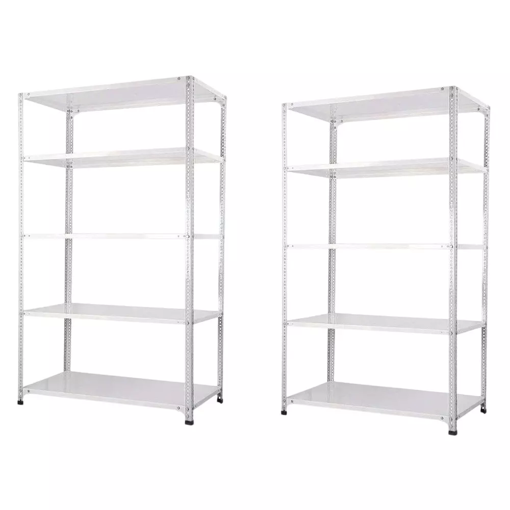 Spacious Metal Kitchen Cabinet White 5 Shelves 12X24X87 inch Size (Pack of 2)